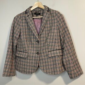 Talbots Women’s Houndstooth Multi Color Blazer Wool Blend 10P